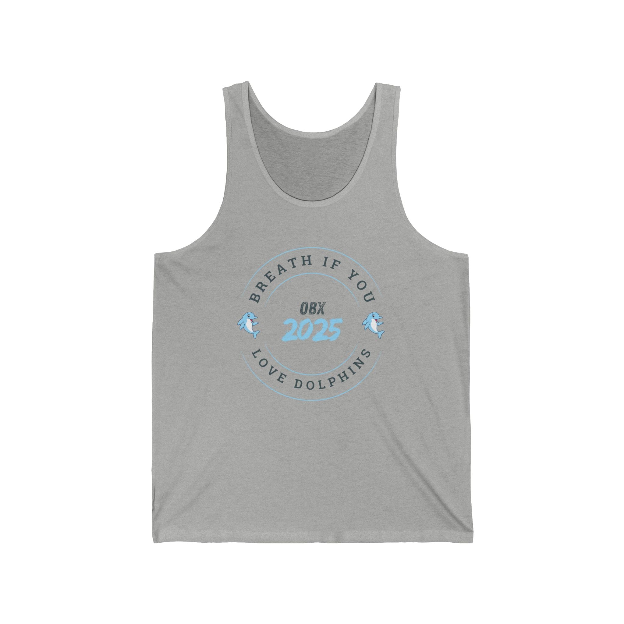 OBX 2025 Dolphin Love Unisex Jersey Tank - Perfect for Beach Days