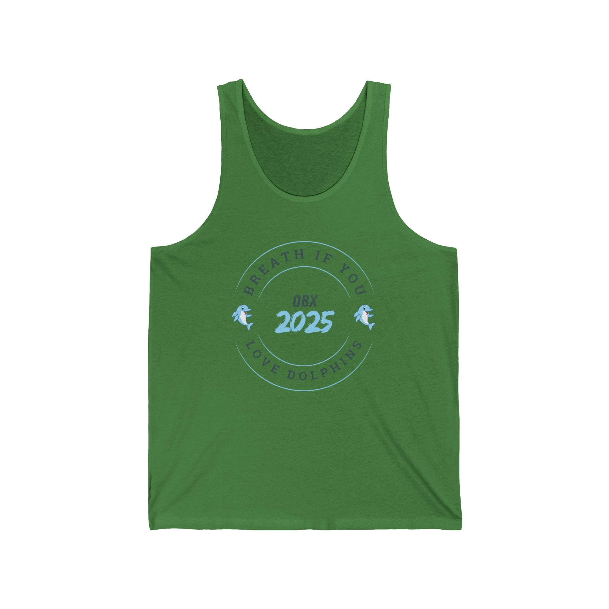 OBX 2025 Dolphin Love Unisex Jersey Tank - Perfect for Beach Days