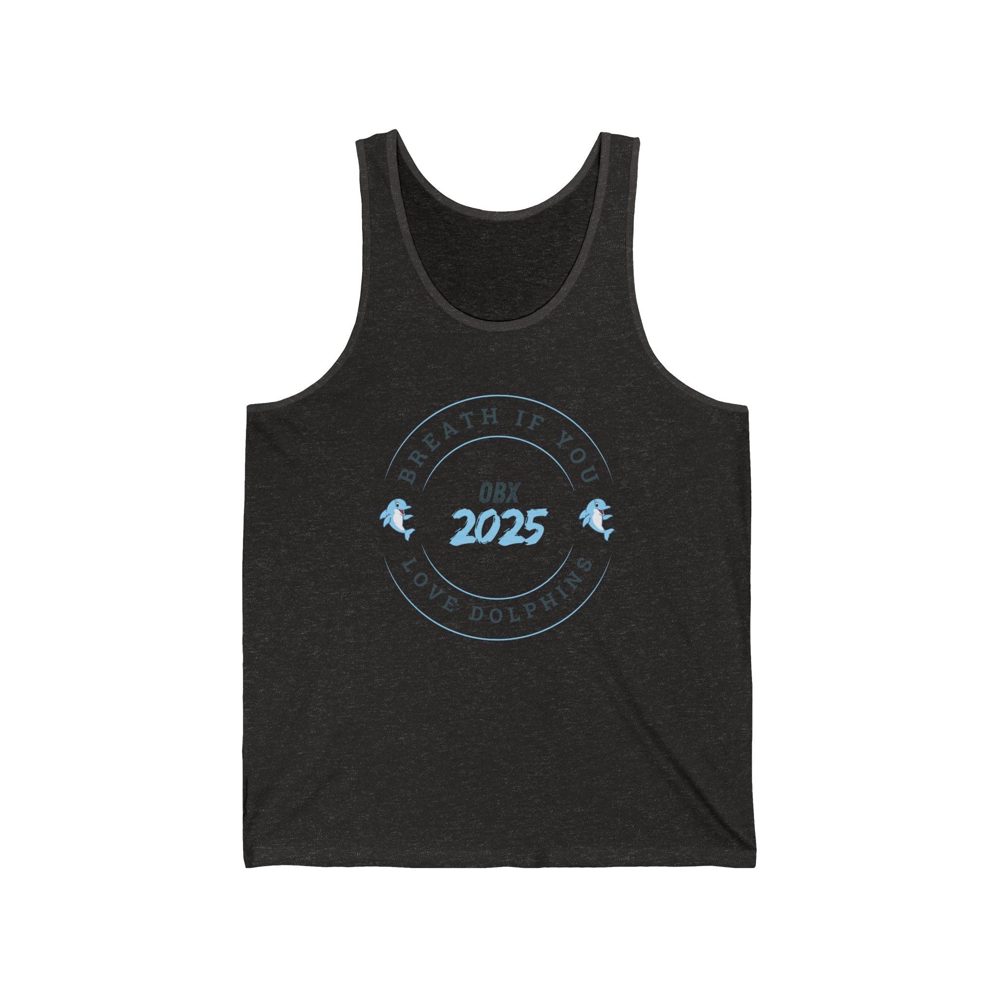 OBX 2025 Dolphin Love Unisex Jersey Tank - Perfect for Beach Days