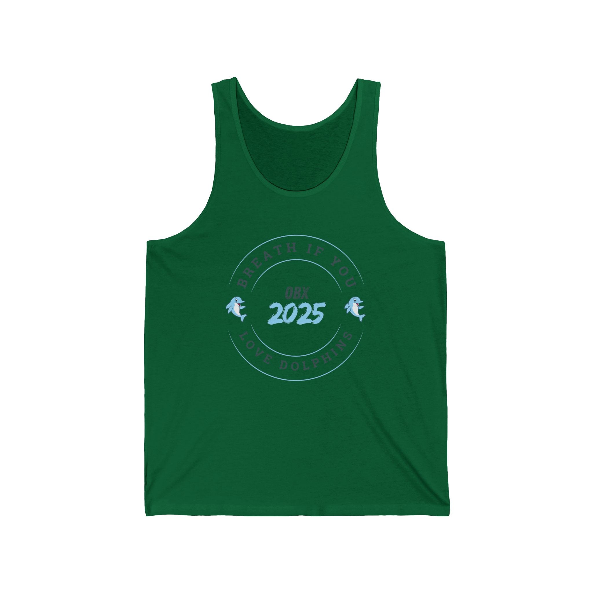 OBX 2025 Dolphin Love Unisex Jersey Tank - Perfect for Beach Days