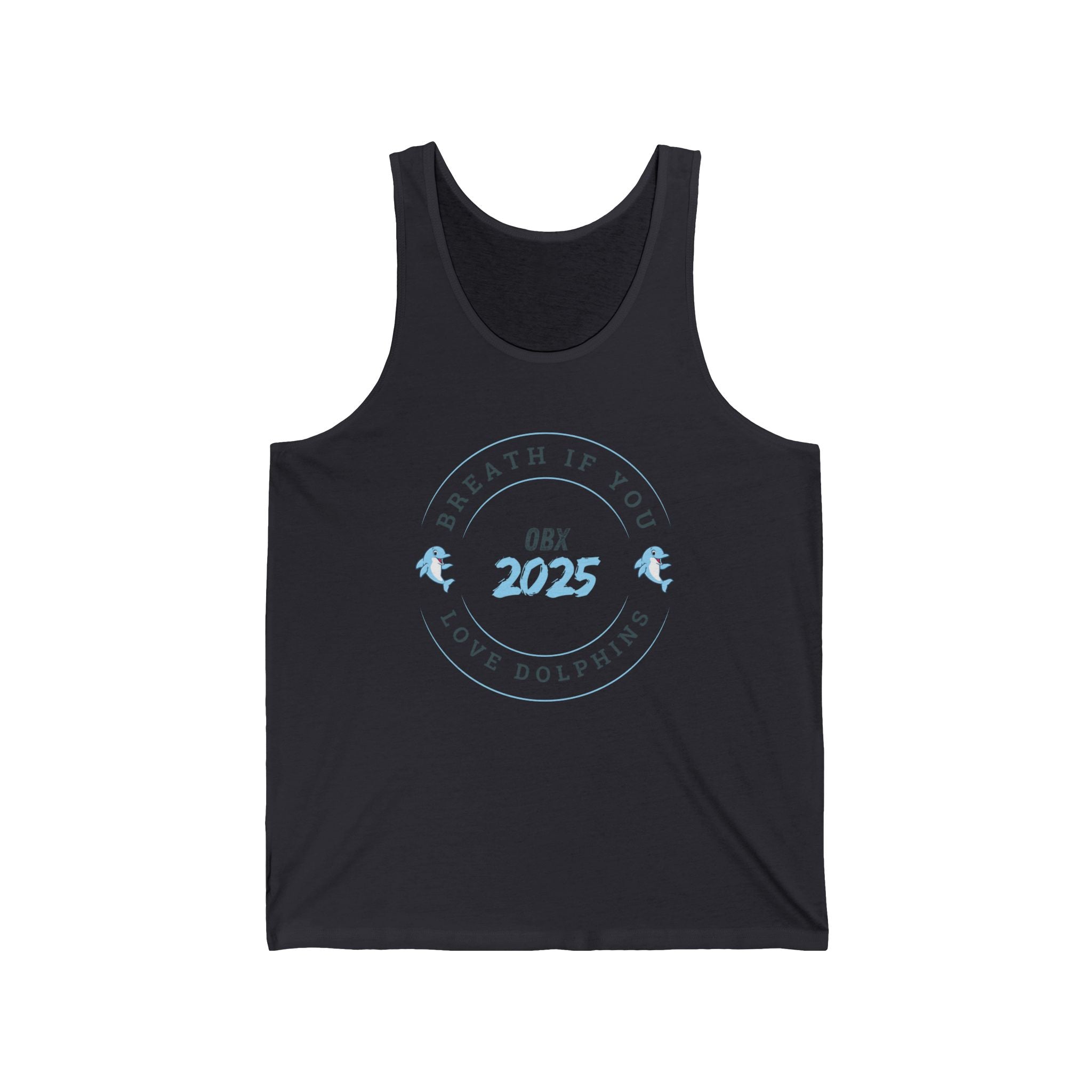 OBX 2025 Dolphin Love Unisex Jersey Tank - Perfect for Beach Days