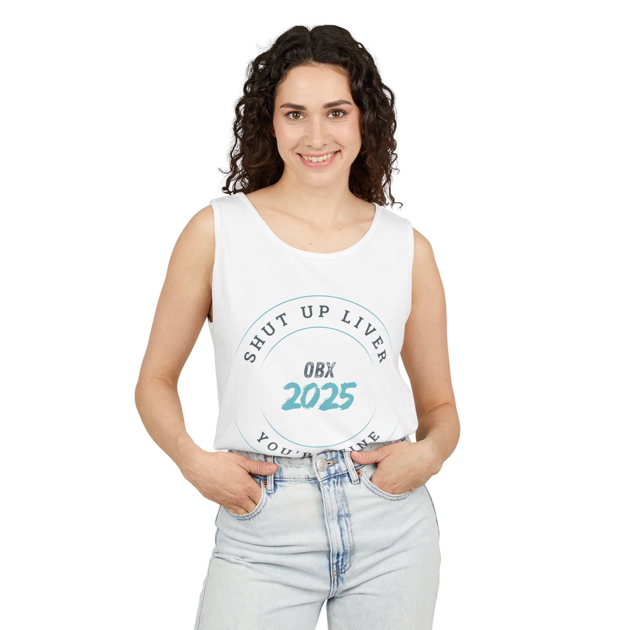 Shut Up Liver OBX 2025 Tank Top - Unisex Garment-Dyed Summer Apparel